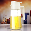 1pc 15.89oz Leak-Proof Oil Dispenser, Dual-Use Spray & Return Nozzle for Cooking Grilling Salad, Olive Oil Vinegar, Home Outdoor Oasis Select WHITE