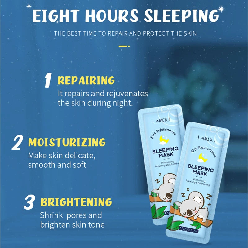 LAIKOU 7-Piece Korean Sleeping Face Mask Set – Hydrating & Firming Sleeping Face Mask Oasis Select