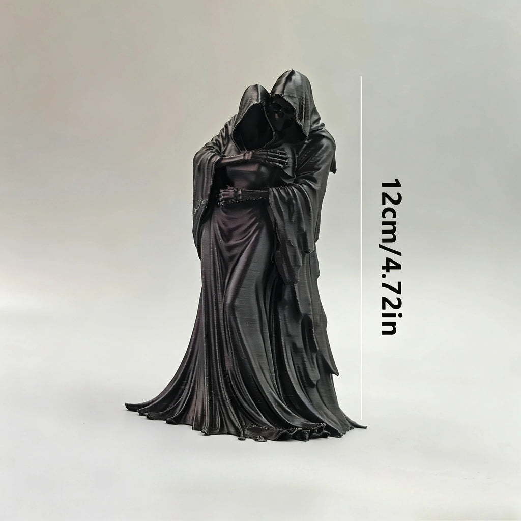 Gothic Grim Reaper & Skull Sculpture 3D Printed Dark Style Figurine Creative Ornament Desktop Bookshelf Halloween & Home Decor Oasis Select 12cm