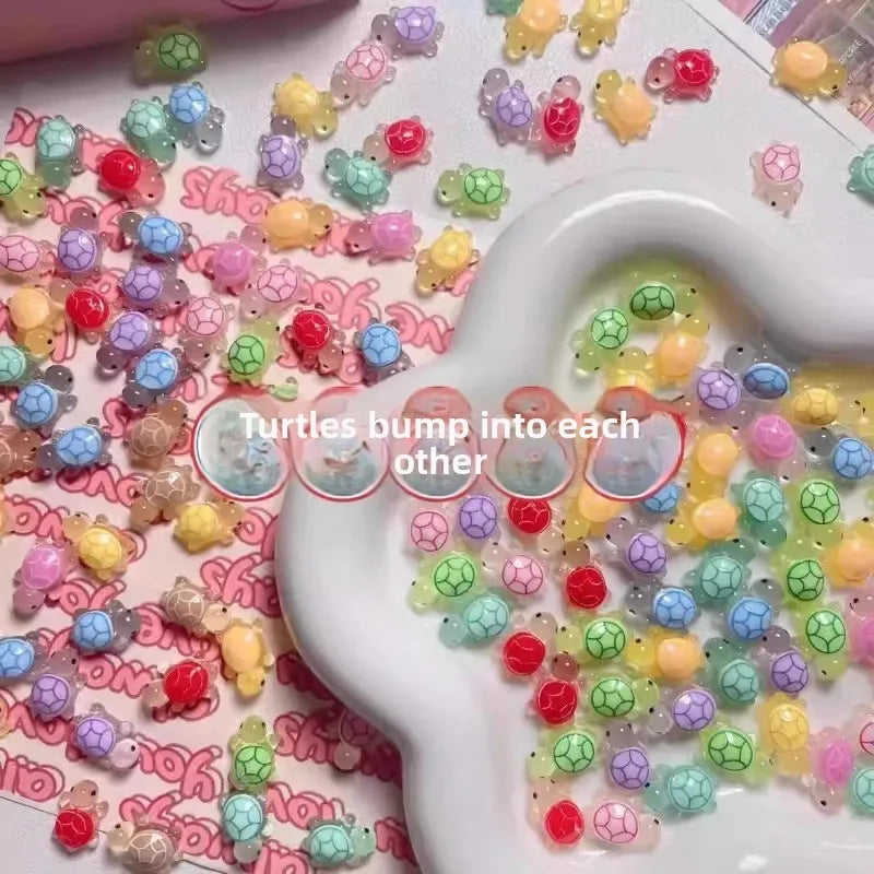 Cute Luminous Resin Turtle Set Night Glow Mini Figurines Multi-Function Ornaments for Garden & Aquarium Oasis Select