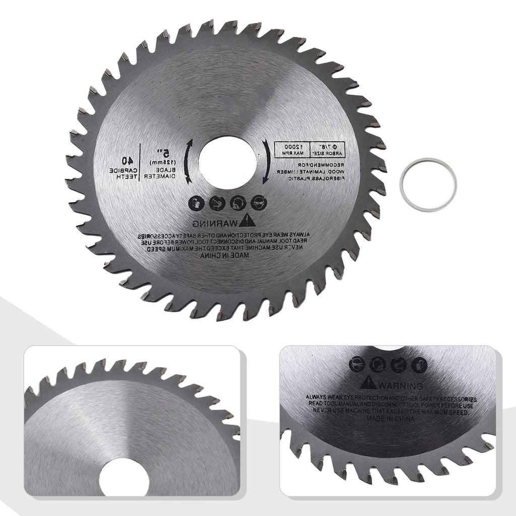 5In Cutting Disc Circular Saw Blade For Wood Carbide Tipped Cutting Tools 1" Bore 40 Teeth Max RPM 5,500 Oasis Select