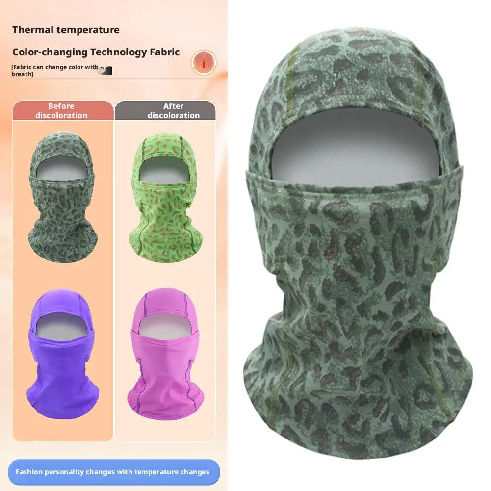 NEW Winter Warmth Temperature Sensitive Breathing Color Changing Balaclava Mask Outdoor Headgear Gradient Color Changing Thermal Oasis Select