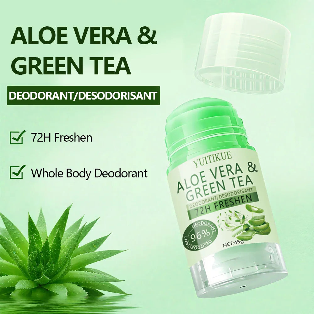 YUITIKUE Aloe & Green Tea Deodorant 45g – 72H Odor Control