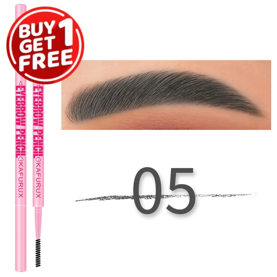 KAFURUX 6-Color Ultra-Fine Waterproof Eyebrow Pencil & Brush