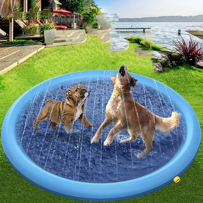 100/150/200cm Inflatable Sprinkler Pad Dog Splash Pool Outdoor Water Play Mat Pet Bathing Pad Summer Fun Cooling Toy for Dogs Oasis Select