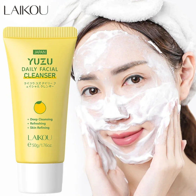 Laikou Whitening Facial Cleanser Foam Moisturizing Deep Remove Cleansing Acne Milk Oil Control Exfoliating Shrink Pores 50g Oasis Select