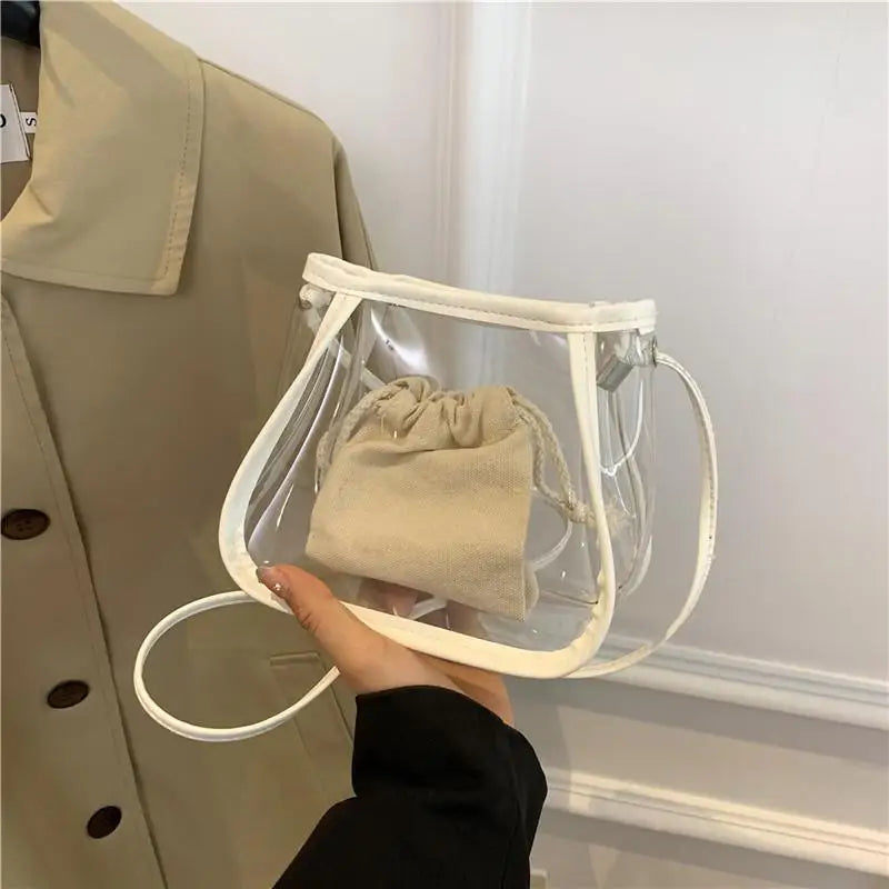 Clear PVC Crossbody Bag – Waterproof 2-in-1 Shoulder Bag