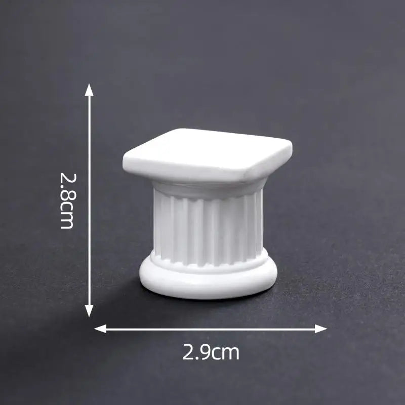 Roman Pillar Greek Column Figurine with Pedestal Candlestick Stand Classic Ancient Style Indoor Garden Decor Oasis Select A2