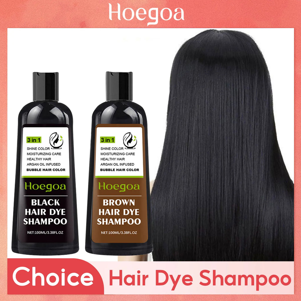 Natural Hair Dye Shampoo Brown Black Hair Dye Cover Gray White Hair Nourish Permanent Color Hair Coloring Shampoo For Women Men Oasis Select