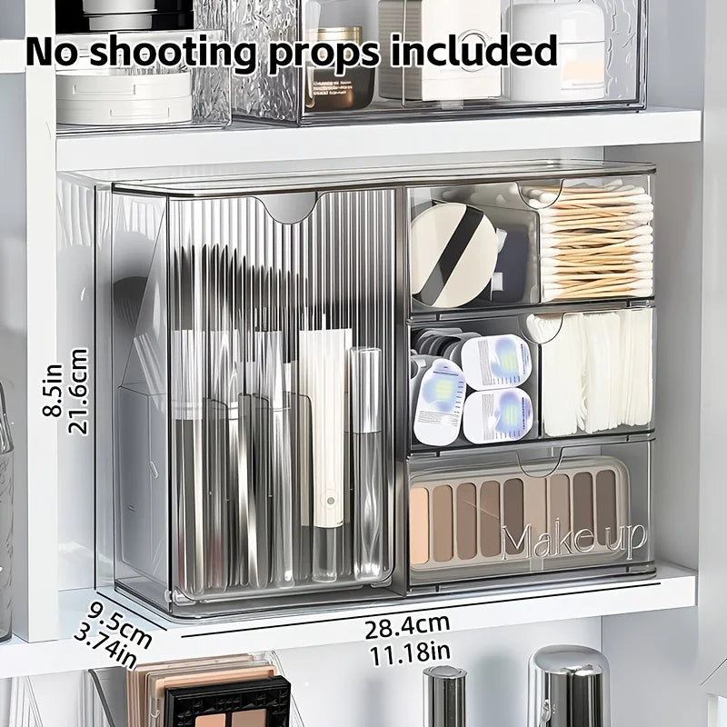 Clear Acrylic Makeup Organizer Storage Box With Drawers For Bathroom Vanity Countertop Desk Cosmetic Display Produce Clothes Oasis Select