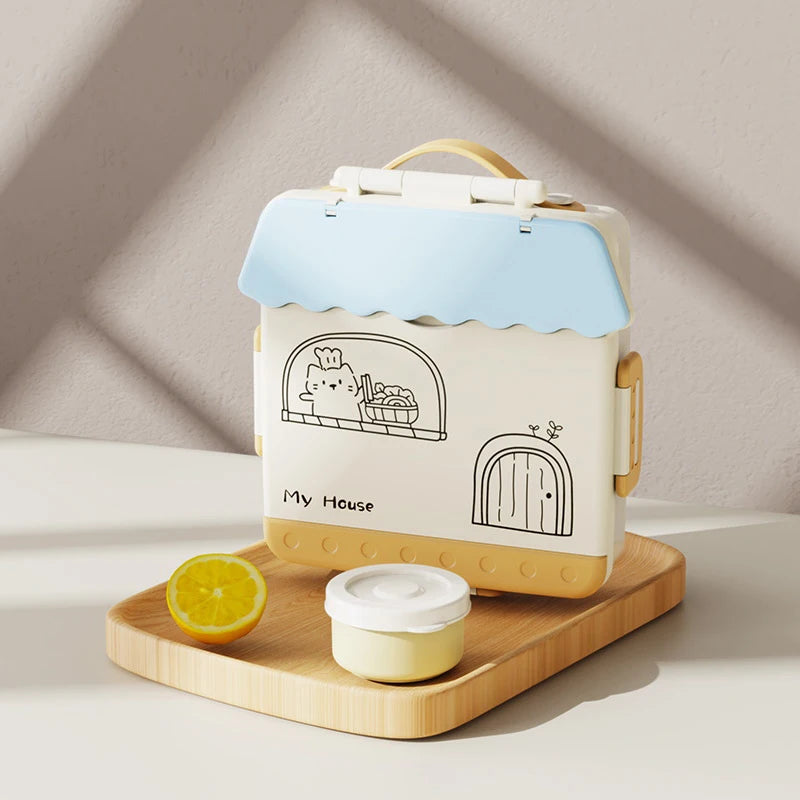 Adult Lunchbox with 4 Compartments, Microwave Safe, Leak-proof, Includes Cutlery (spoon, Fork), Portable Cutlery Oasis Select A