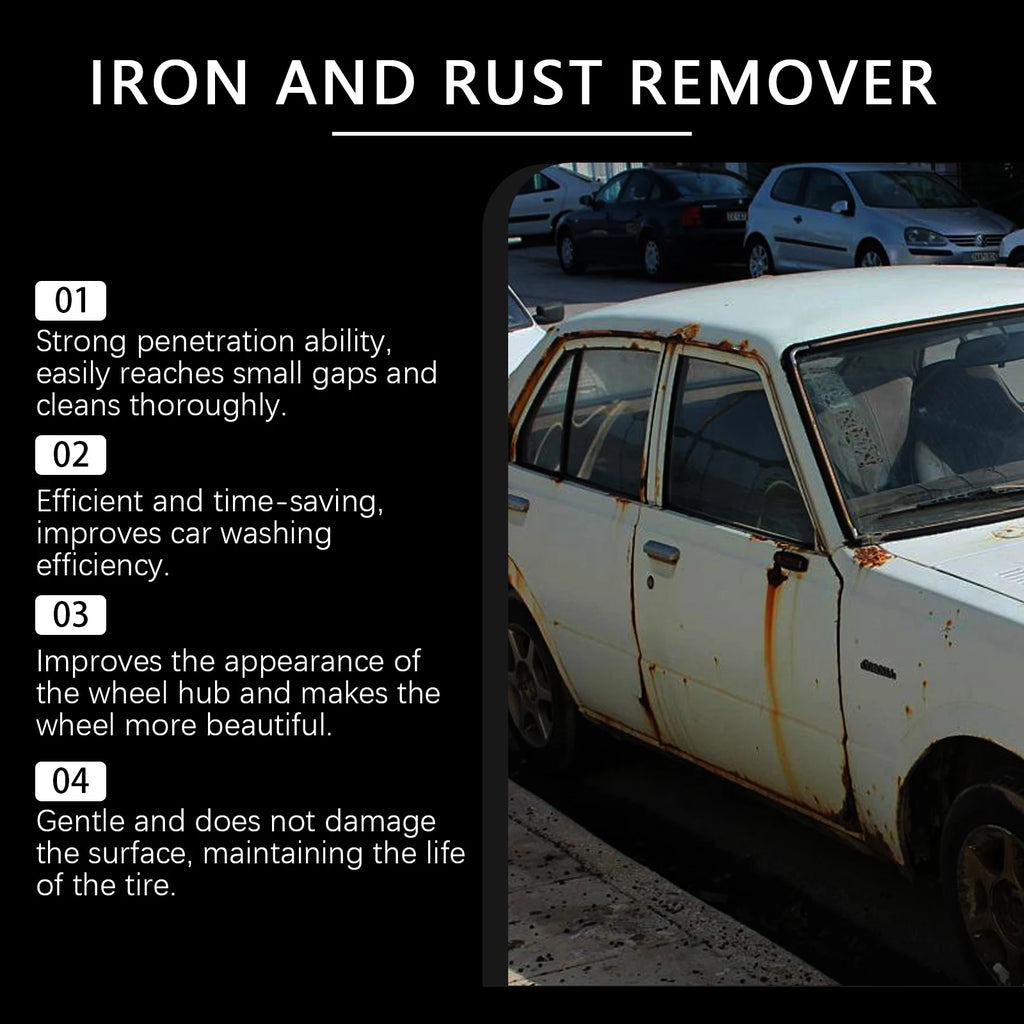 Automobile Rust Cleaner Spray Effective Strong Cleaner For Tire Stains Iron Buildup Restore Shine Car Beauty Cleaning Spray Oasis Select