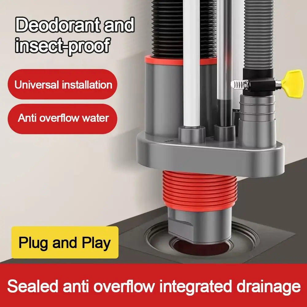 Anti odor Sink Drain Pipe Adapter Sealing Ring Multifunctional Kitchen Basin Sewer Branch Universal 5 in 1 Oasis Select