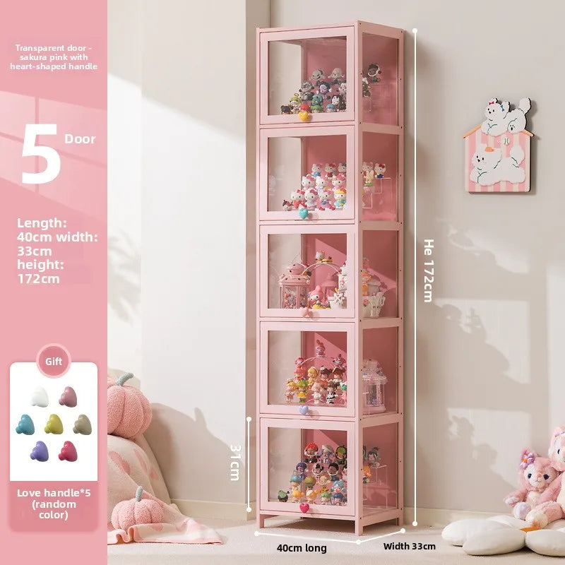 Display cabinet Household blind box ornament Pain cabinet decoration Dust-proof glass display stand Living room model cabinet Oasis Select Five doors 40 long