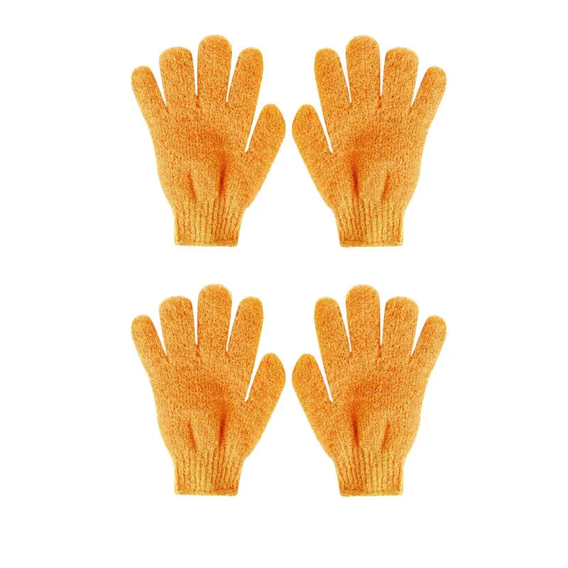 1/2/3pairs Exfoliating Bath Gloves Double Sided Bath Gloves For Beauty Spa Massage Skin Shower Scrubber Bathing Accessories Oasis Select 2pairs orange
