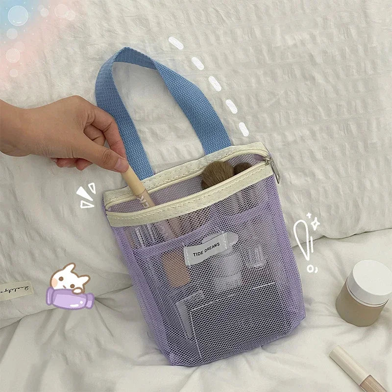 Portable Mesh Cosmetic Bag | Travel Toiletry & Makeup Organizer Cosmetic Travel Bag Oasis Select