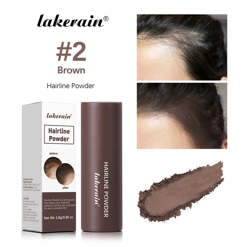 Lakerain Hairline Powder Filling Hair and Eyebrows Gaps Naturally Modify Long Lasting Holding Waterproof Sweat-proof Fine Powder Oasis Select Brown