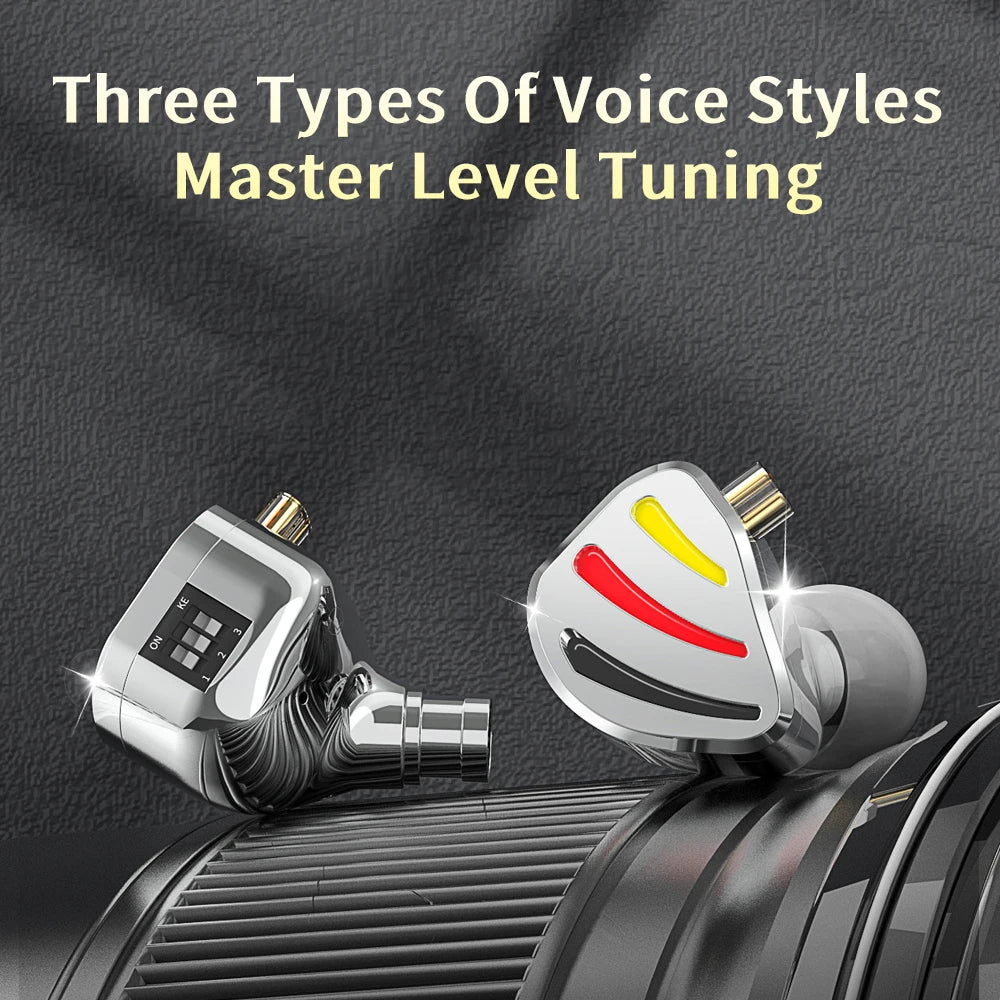 QKZ Earphones HIFI Monitoring Vocal 3-Level Tuning Switch Metal Heavy Bass Earbuds Dynamic Sport Music Headsets D-Fi Castor Oasis Select