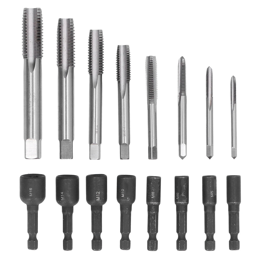 1/4in Hex Shank Tap Socket Tap Socket Set Machine Lengthened Tapping Chuck 1/4in Hex Shank Steel Hand Tools Oasis Select black
