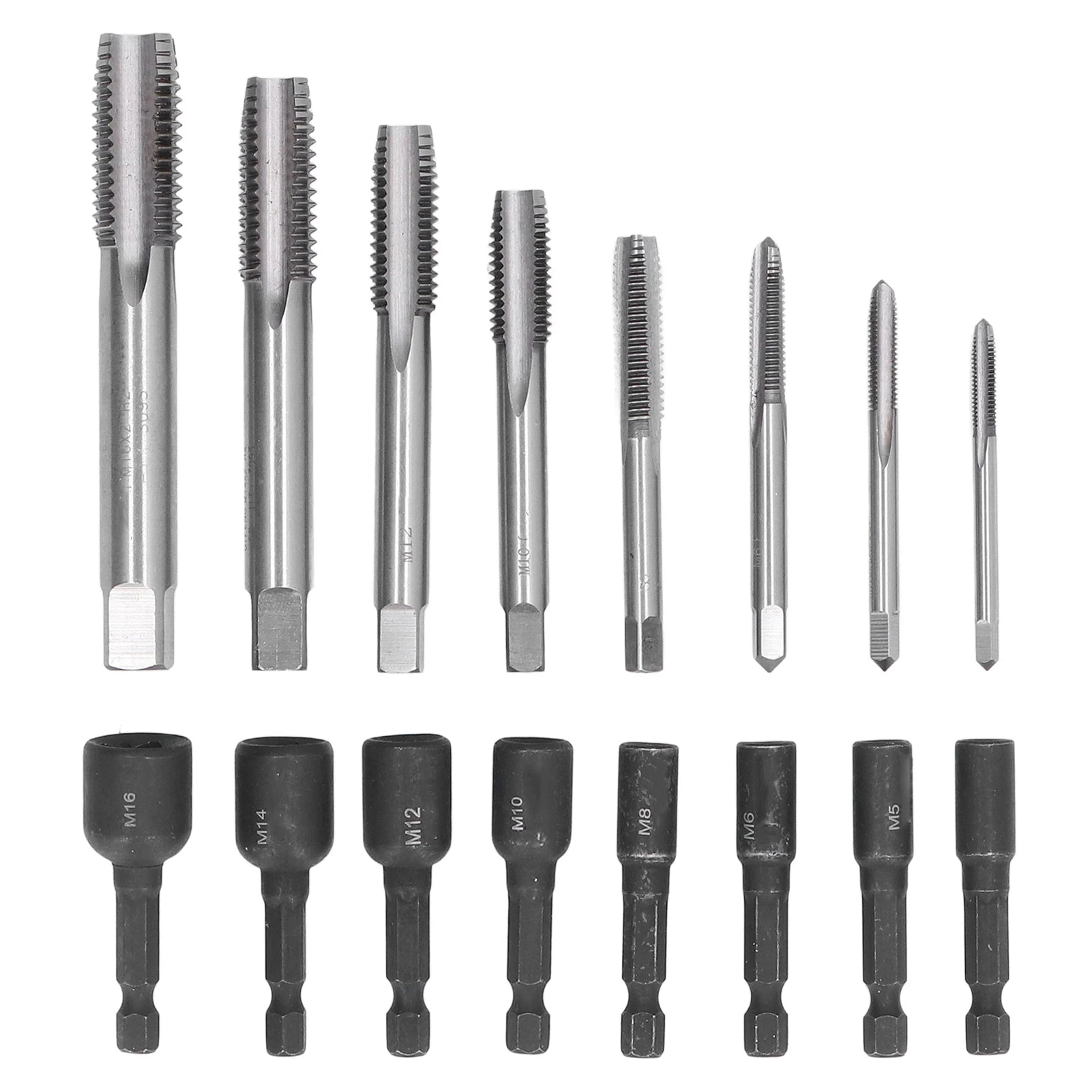 1/4in Hex Shank Tap Socket Tap Socket Set Machine Lengthened Tapping Chuck 1/4in Hex Shank Steel Hand Tools Oasis Select black