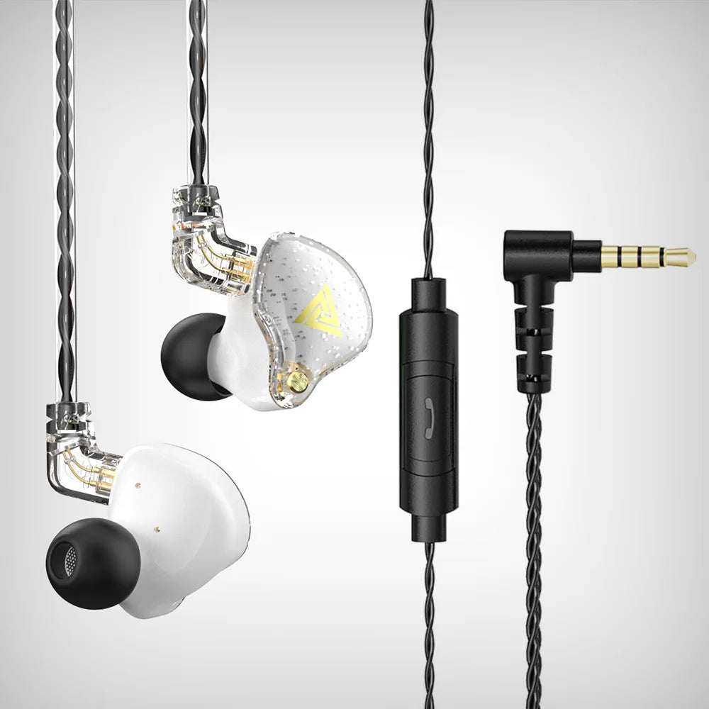 Original QKZ AK6 PRO Wired Earphone HIFI Stereo Headset With MIC HD Call 3.5mm AUX In-Ear Music Game Sports Headphones Oasis Select AK6Pro White