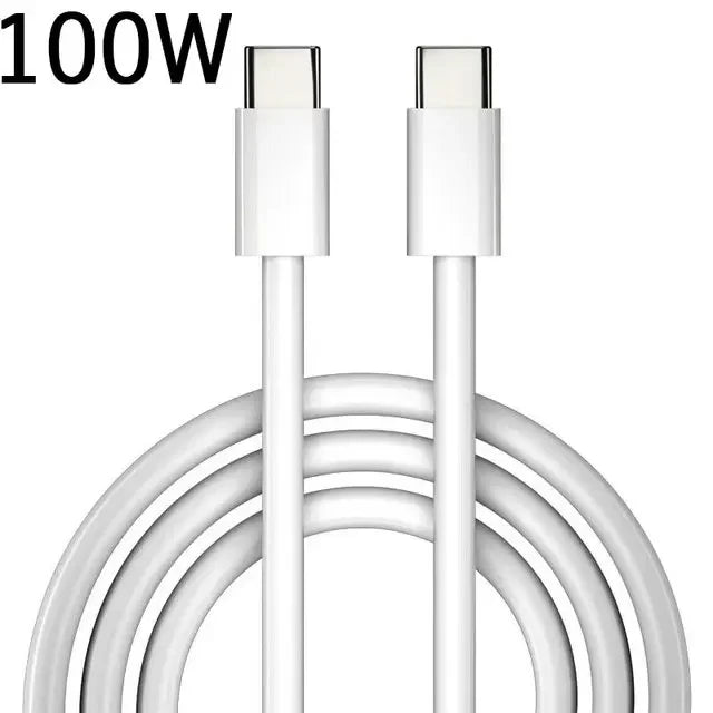 PD 120W USB C to USB Type C Cable Fast Charge Data Cable For Huawei Samsung Xiaomi Macbook iPad Data Line Type C To Type C Oasis Select 100W White 2m cable