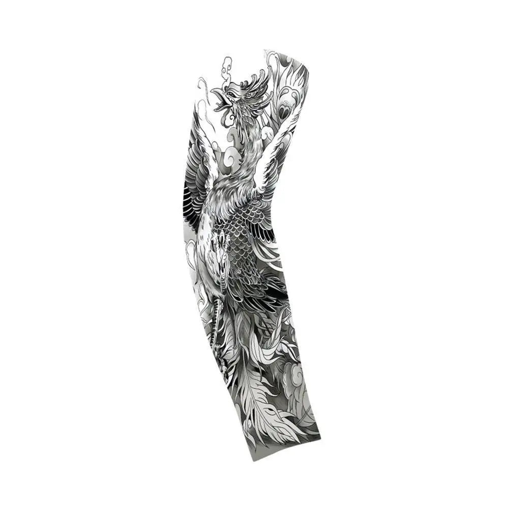 Summer Ice Silk Tattoo Sleeves Arts Temporary Fake Slip On Tattoo Arm Sleeves Sports Sunscreen Sleeves Cycling Driving Fishing Oasis Select C