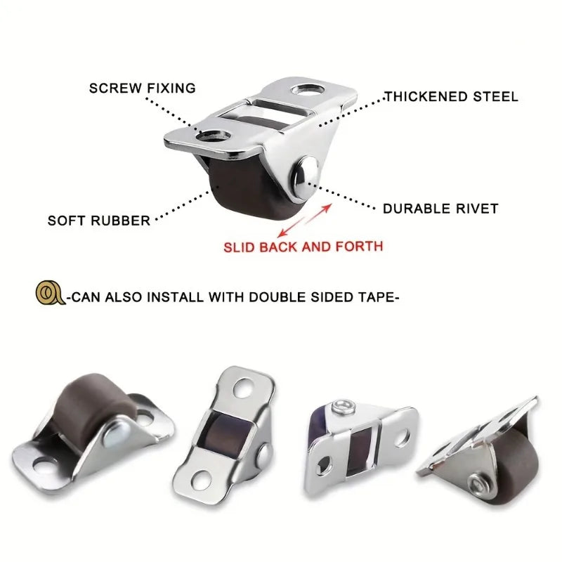 8pcs Multipurpose Silent Rubber Casters 0.5" Mini Directional Wheels Tiny Linear Wheel for Furniture,Appliances,DIY Storage Box Oasis Select