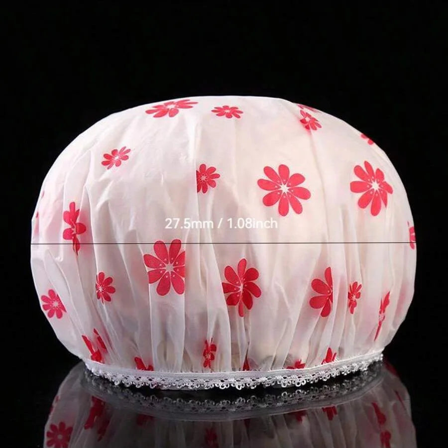 5pcs Waterproof Shower Cap WOMEN'S Household Bathing Anti-oil Smoke Hair Care Shower Cap Dry Hair Cap Oasis Select