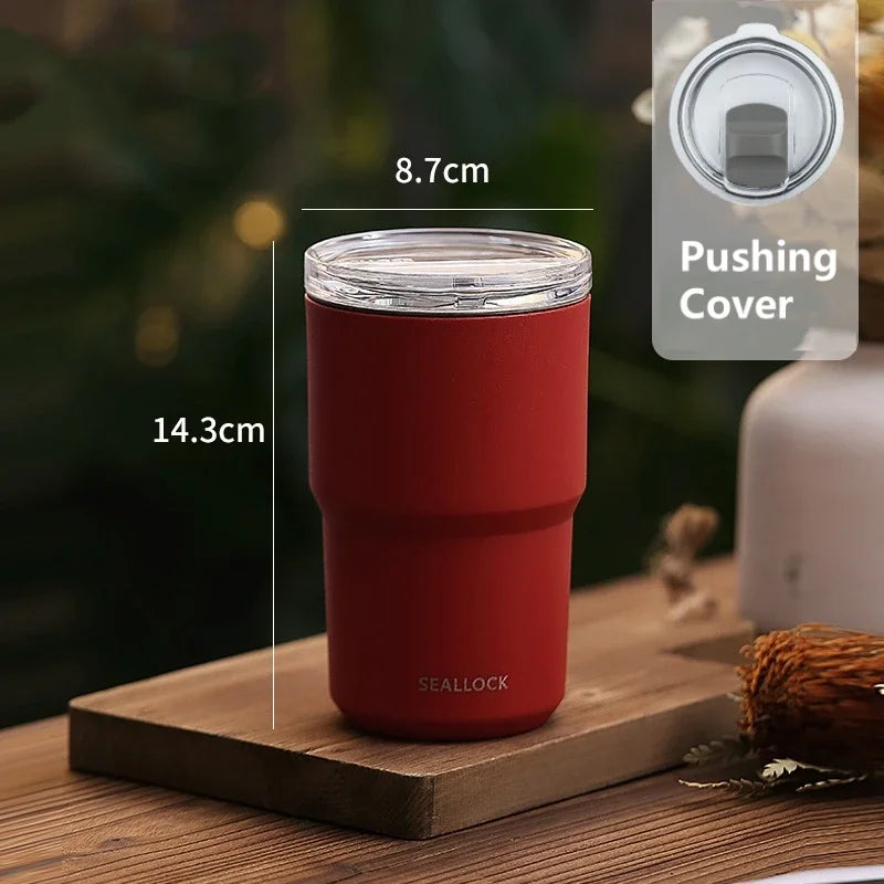 304 Stainless Steel Mug Double-Layer Coffee Cup Milk Cup Creative Insulated Tea Mugs Japanese Water Cup Gift Drinkwar Oasis Select Red 460ml