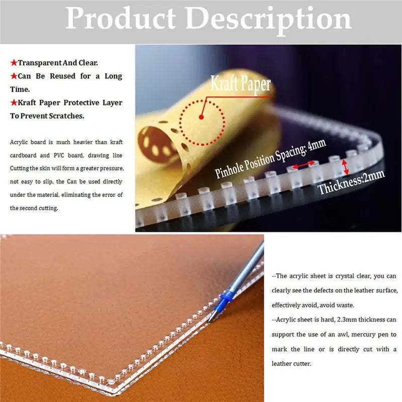 LIKE WISH Sling Bag Acrylic Template,Leather Pattern Acrylic Leather Templates For Capacity Crossbody Backpack Oasis Select