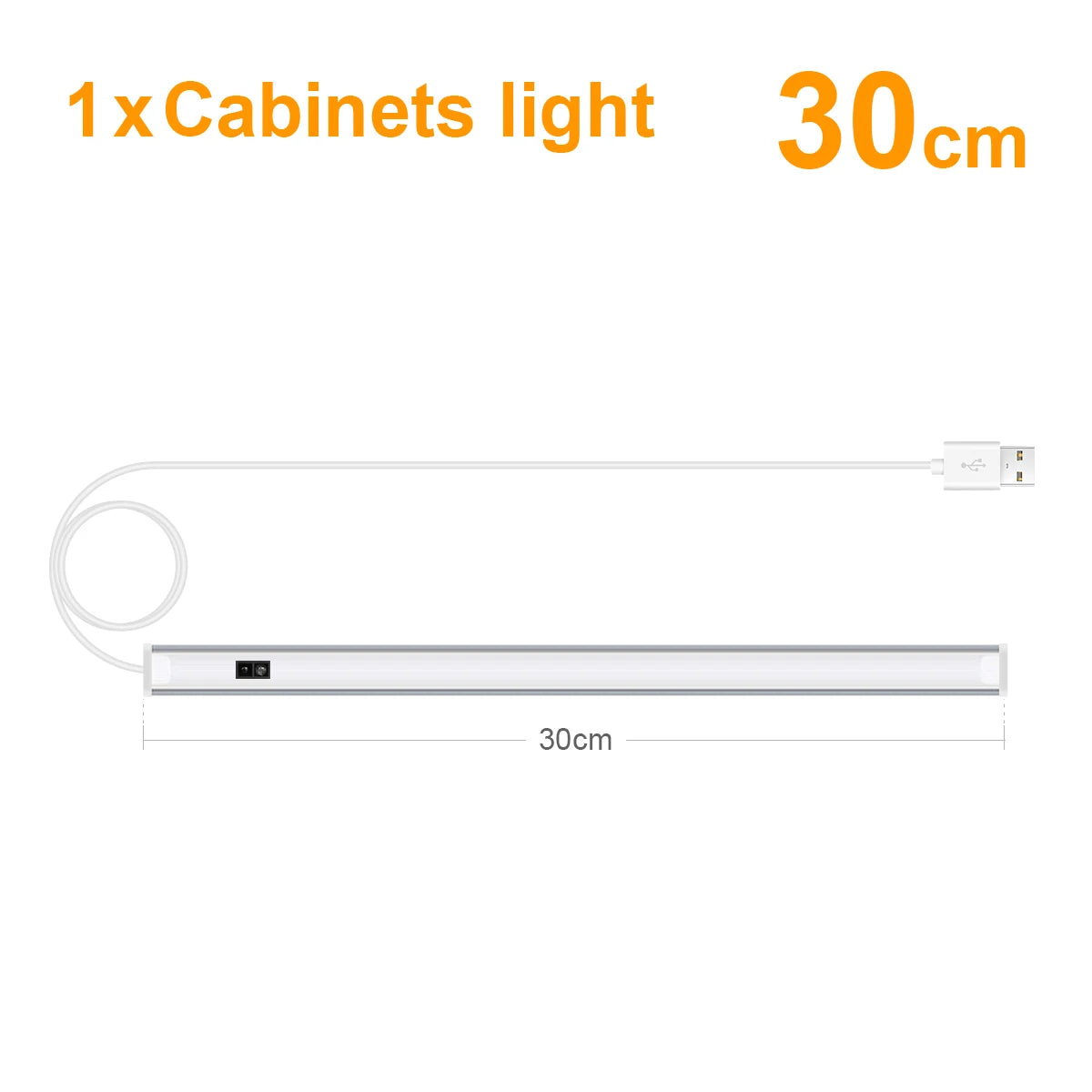 1pcs LED Closet Light with Non-Contact Motion Sensor,USB Lamp Hand Scan Distance 1-6cm,2pcs LED Bar Series Connection Lighting Oasis Select Warm White 1x LED Bar 30CM