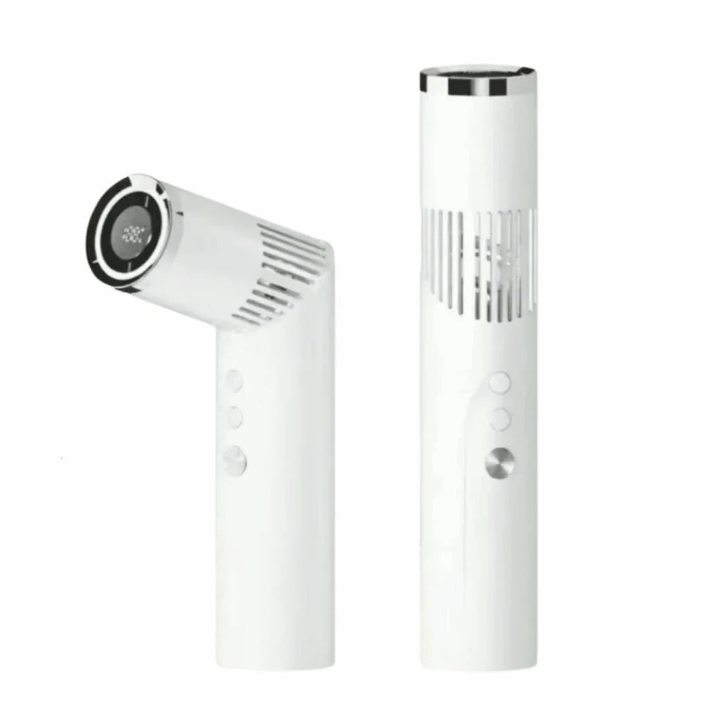 Portable Mini Cooling Fans USB Rechargeable Ice Compress Handheld Folding Fan High Speed Lipstick Size Air Conditioner Fan Oasis Select White