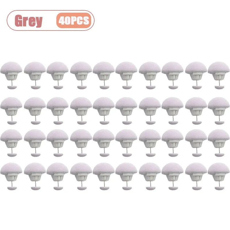 20-80PCS Mushroom Head Duvet Clip Bed Sheet Fastener No Needle Sewing Release Non Slip Ring for Quilt Cover Mattress Holder Oasis Select Grey-40PCS