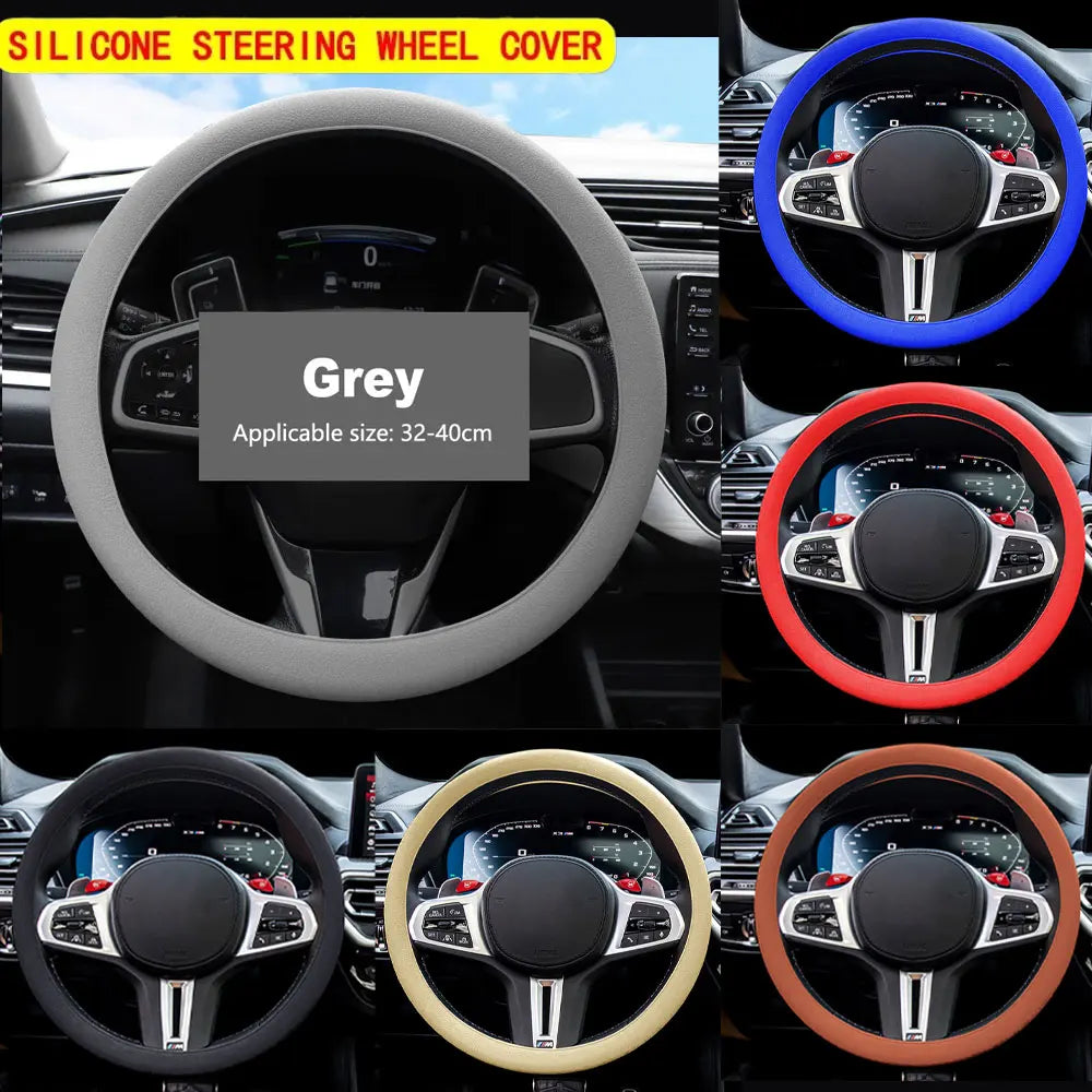 Silicone Steering Wheel Cover | Non-Slip Universal 32–40cm