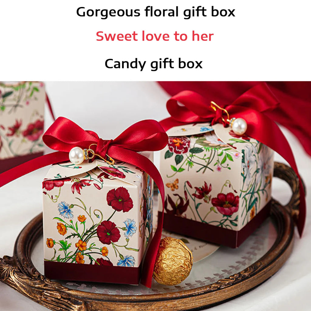 24/12pcs, Deluxe Flower Candy Box, Wedding Candy Box, 2.75x2.75in, Chocolate, Engagement, Party, Party, Christmas Halloween Oasis Select