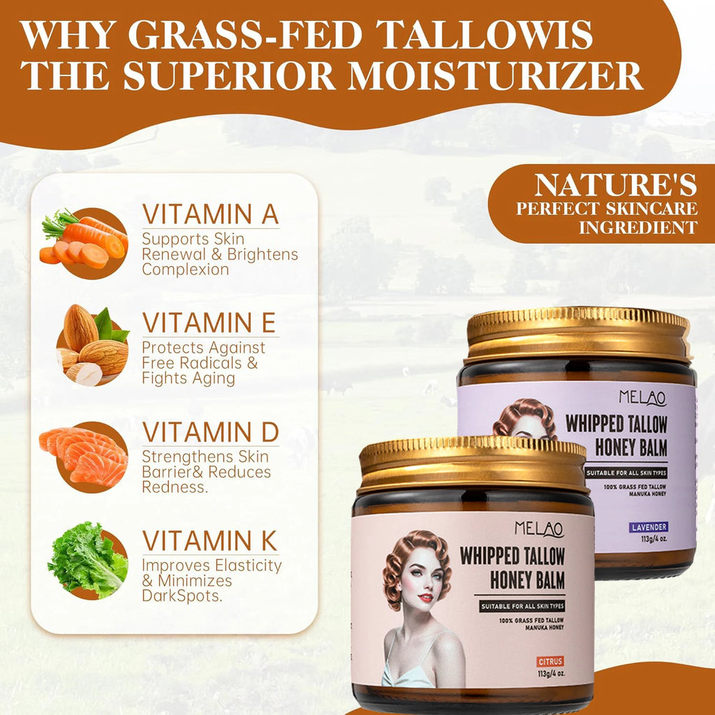 Lavender Whipped Beef Tallow Cream – Face & Body Moisturizer