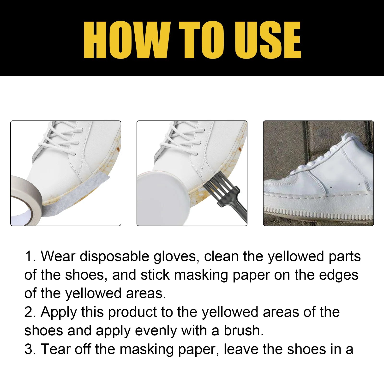White Shoes Yellow Removal Gel Dirt Remover Shoe Whitening Remove Yellow Edge Deep Cleansing Brightening White Shoes Care 100ml Oasis Select