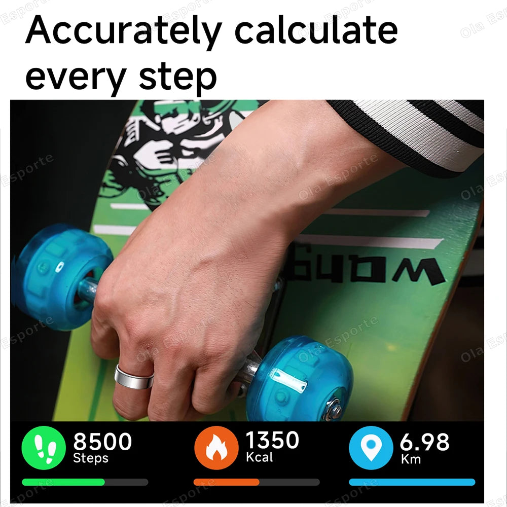 Ola Esporte Smart Ring – Heart Rate, SpO₂ & Call Alert 5ATM