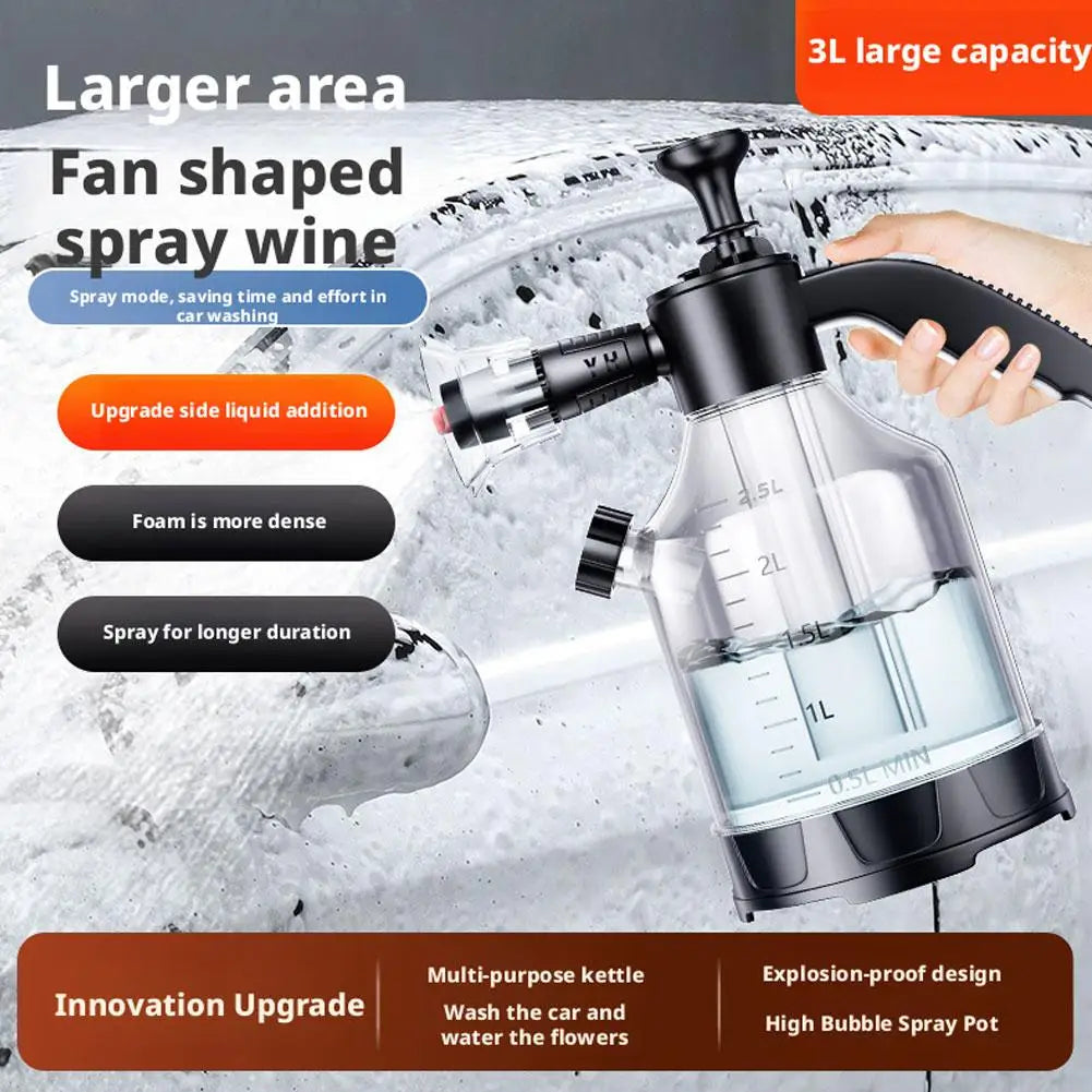 Hand Pump Foam Sprayer with 3 Types of Nozzle Hand Pneumatic Foam Cannon Snow Foam Car Wash Spray Bottle Car Window Cleaning Oasis Select