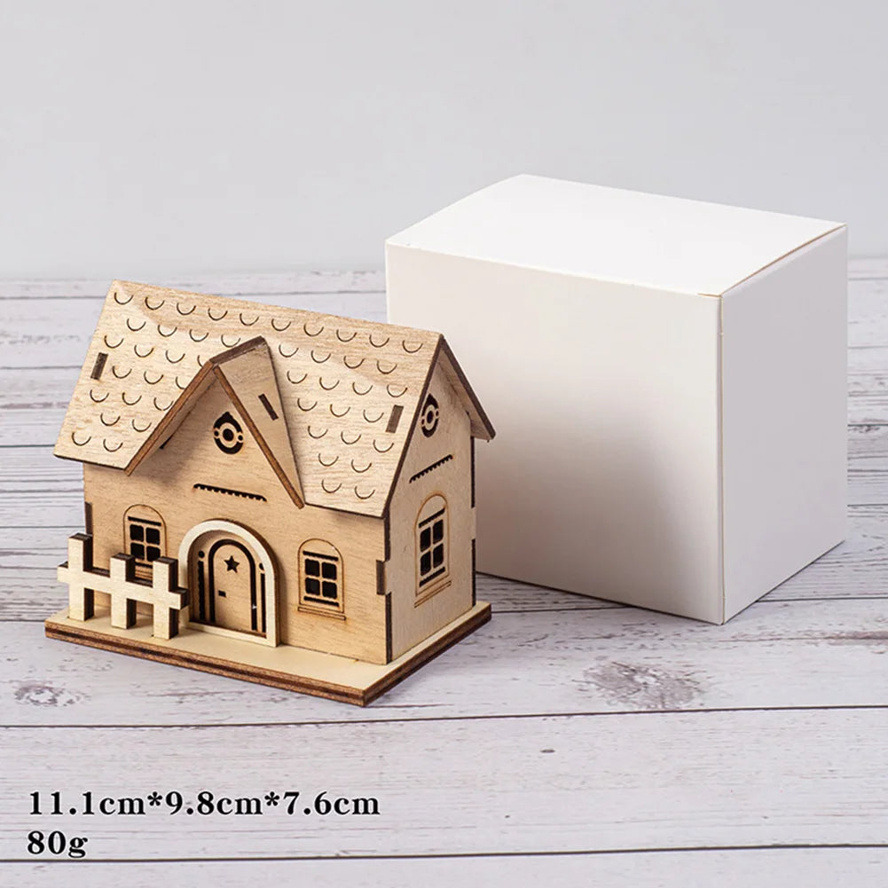 Battery-powered Lights Christmas Wooden Ornaments Versatile Use Handcrafted Ornaments Table Centerpieces Christmas Decoration Oasis Select