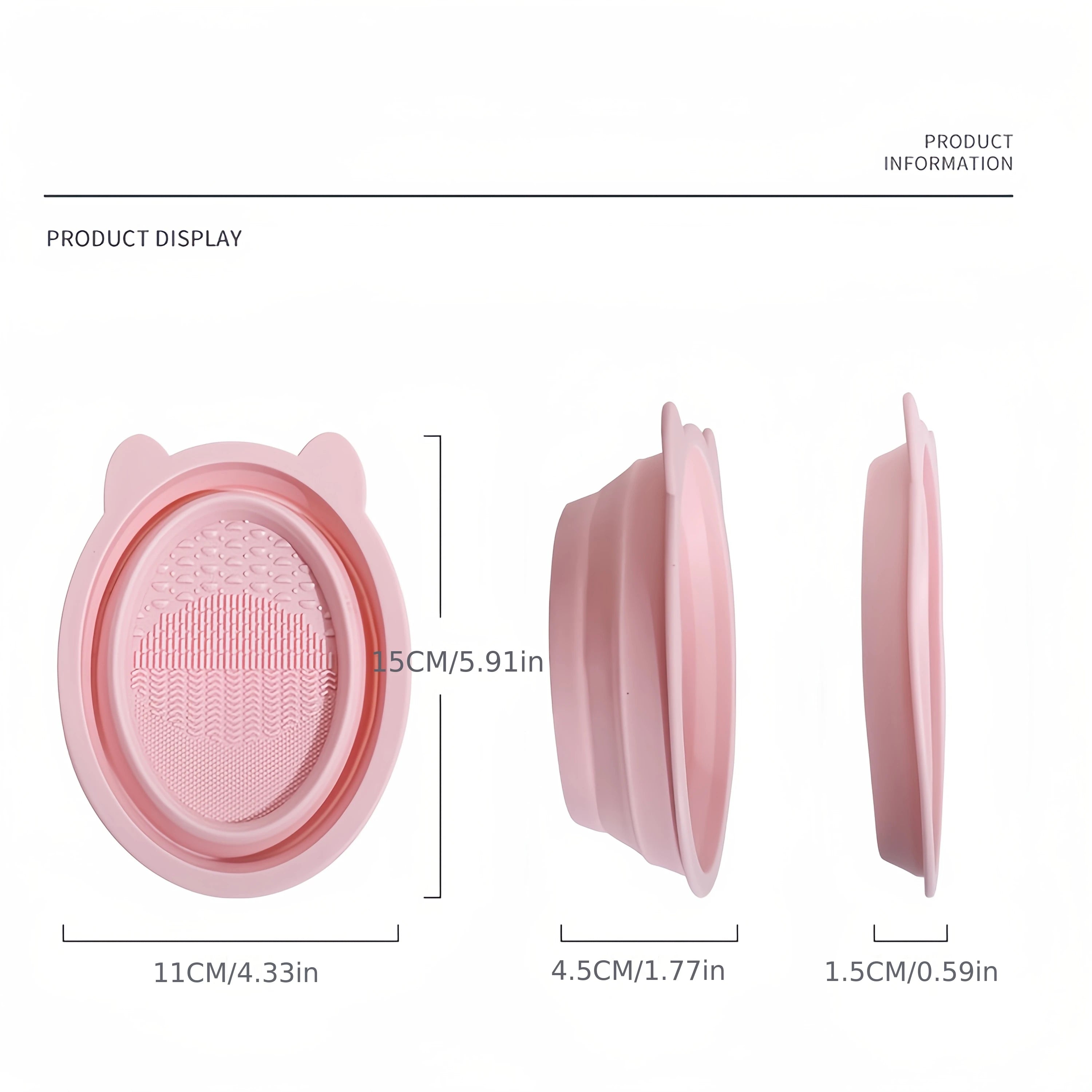 Makeup Brush Cleaner Silicone Pad | Brush Wash Mat Bowl | Foldable Cosmetic Brush Scrubber | Portable Makeup Tool | Deep Clean T Oasis Select