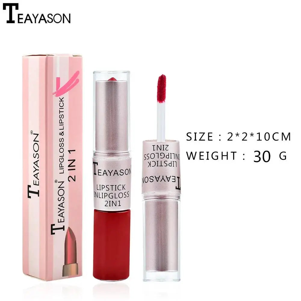 TEAYASON 2-in-1 Matte Liquid Lipstick & Gloss – Waterproof
