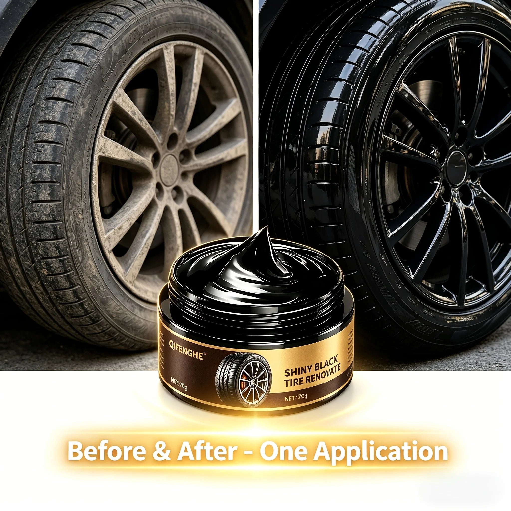 Tire Shine Paste 70g | UV Protection & Anti-Aging Tire Wax