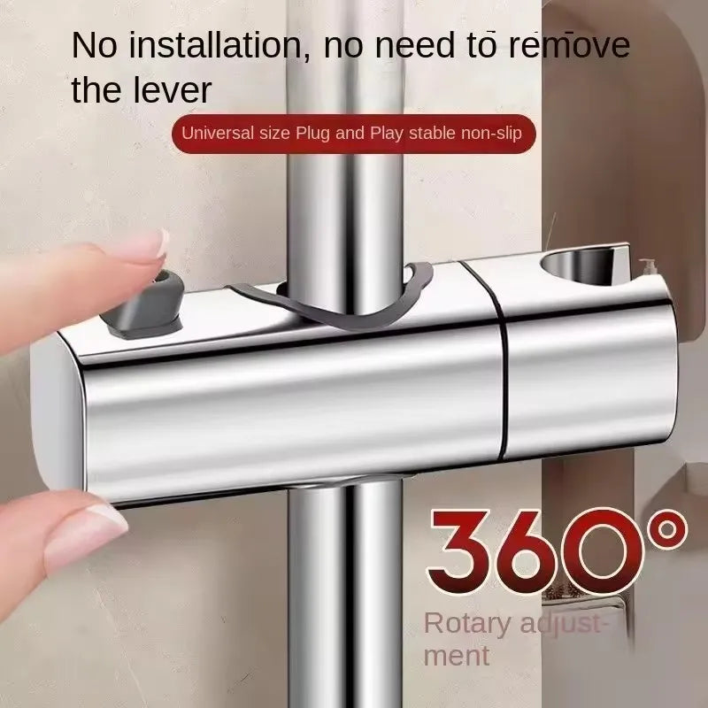 Universal Shower Head Holder Adjustable Shower Rail Holder Bathroom Accessories Replacement Hand Shower Bracket for Slide Bar Oasis Select