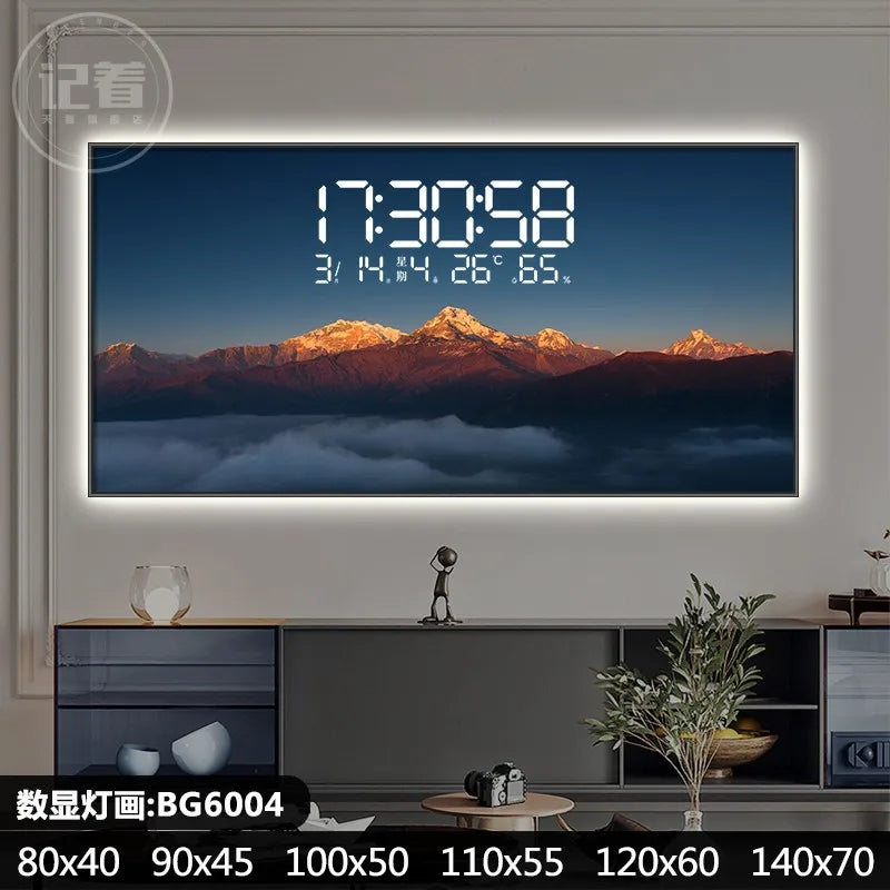 Permanent Calendar Electronic Wall Clock Guest Restaurant Decorative Painting Large Screen LED Lights Plug-in Wall Clock Oasis Select BG6004 90CM X 45CM