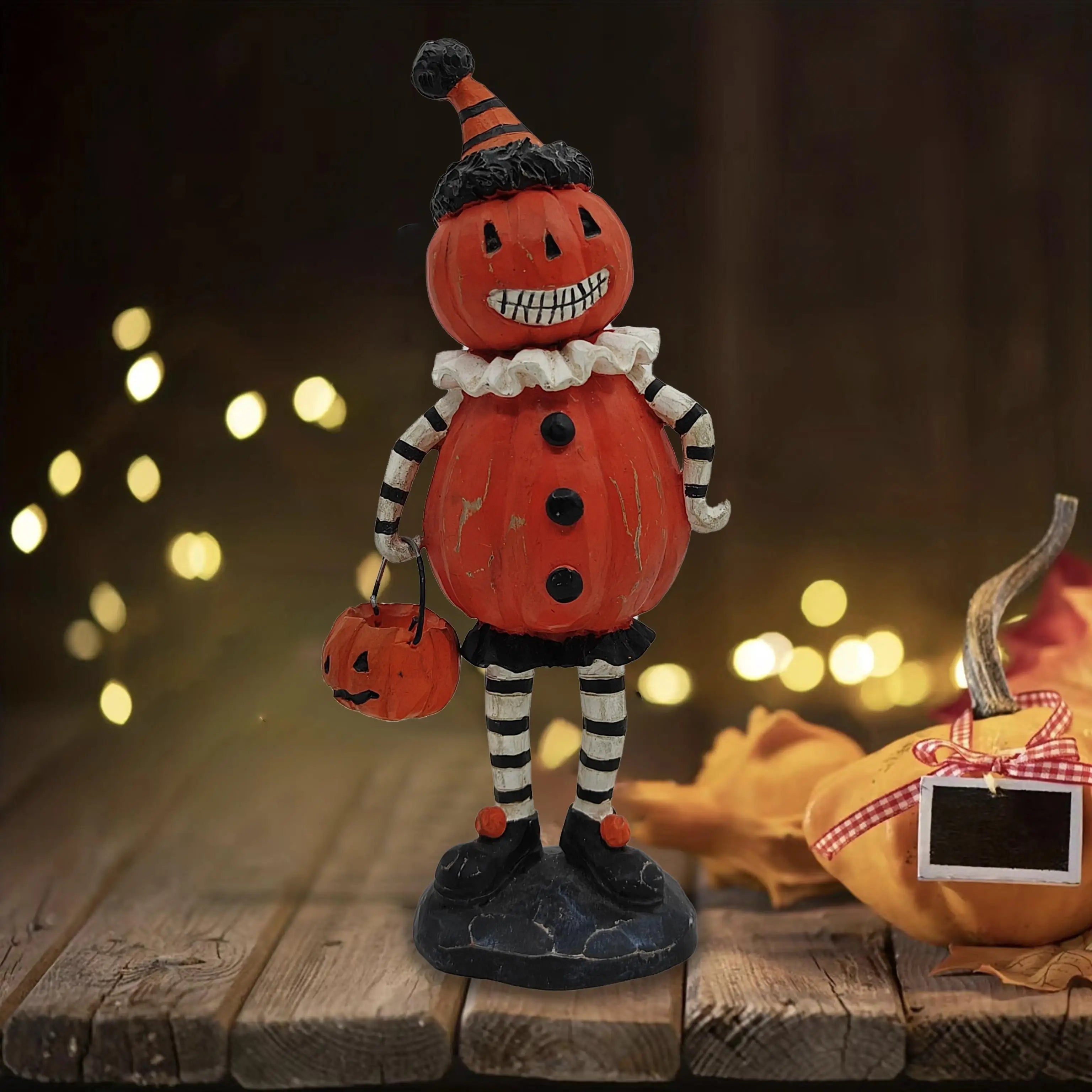 Halloween pumpkin / owl / black cat figurine ornaments, suitable for Halloween decoration and autumn home decoration Oasis Select Pumpkin