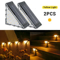 2PCS LED Outdoor Step Lights Courtyard Lenses High Brightness Atmosphere Decoration Step Lights Waterproof and Anti-theft Solar Oasis Select Warm Light 2PCs