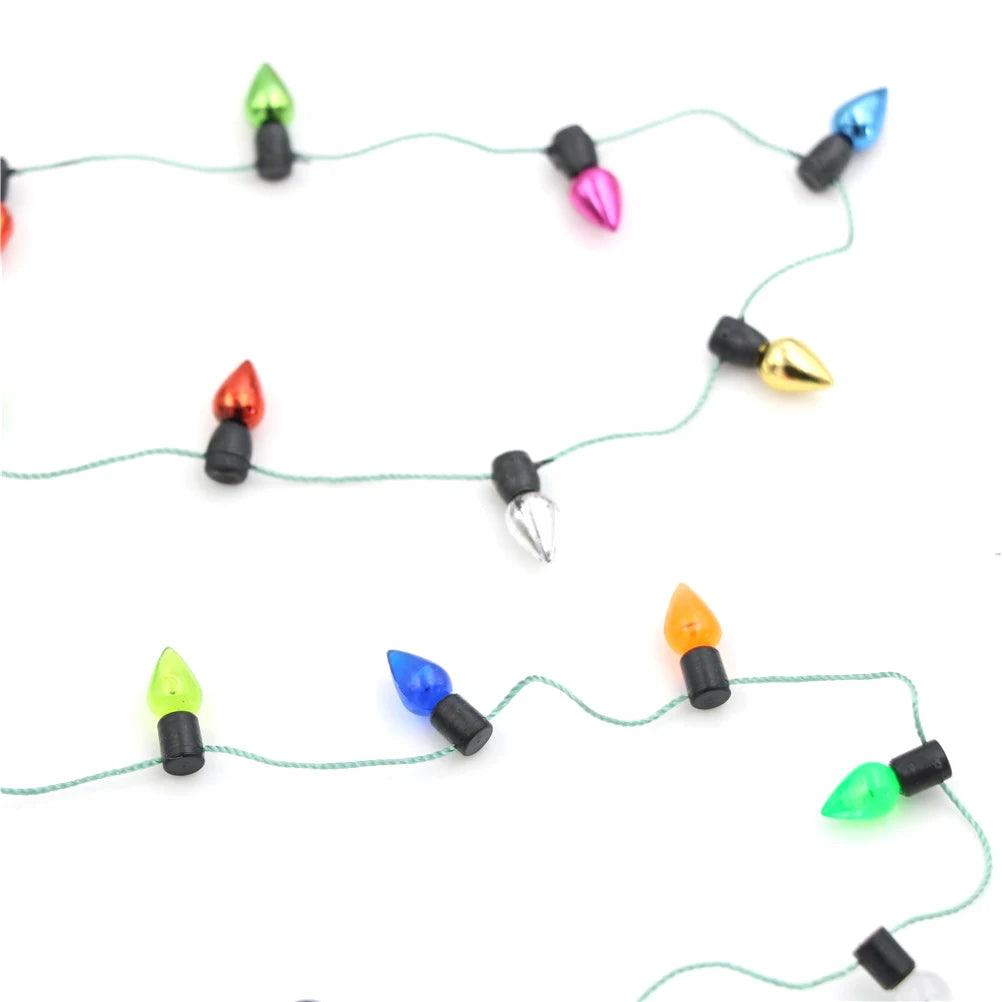 1m Dollhouse Miniature A String Of Multi-coloured Plastic Christmas Lights The Bulb Will Not Be Bright Oasis Select