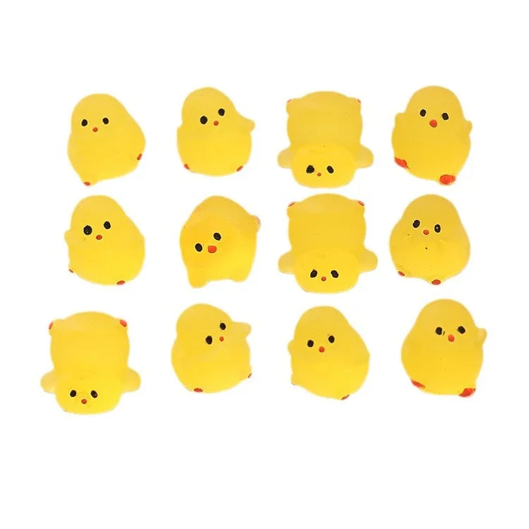 Glow-in-the-dark Kung Fu Chicken Simulation Resin Yellow Chicken Cartoon Animal Small Decoration Children Toy Gift Oasis Select